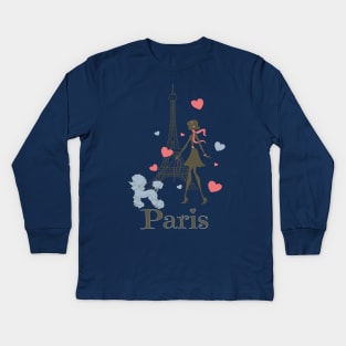 Paris Girl Kids Long Sleeve T-Shirt
